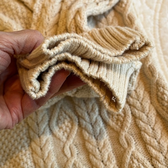 Jeanne Pierre Cotton Cable Sweater Women’s Large  Natural Lightweight Fisherman - Picture 14 of 17